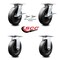 Service Caster 8 Inch Polyolefin Caster Brakes/Swivel Locks and 2 Rigid, 2PK SCC-35S820-POB-SLB-BSL-2-R-2 - alternate 5